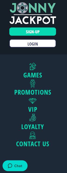 jonny jackpot menu jeux